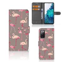 Samsung Galaxy S20 FE | Telefoonhoesje | Met pasjeshouder | Flamingo