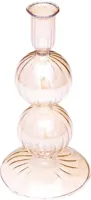 Vondels kandelaar glas bubble 9x19cm luster amber