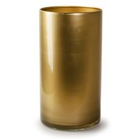 Bloemenvaas - cilinder model glas - metallic goud - H30 x D15 cm   -