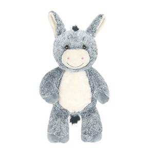 Knuffeldier Ezel Hendrik - zachte pluche stof - dieren knuffels - grijs - 33 cm