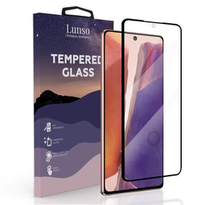 Lunso - Samsung Galaxy Note 20 - Gehard Beschermglas - Full Cover Screenprotector - Black Edge