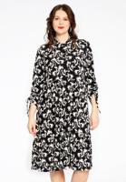 Yoek Jurk met strikjes WILLOW | Zwart | Maat 46/48
