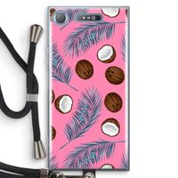 Kokosnoot roze: Sony Xperia XZ1 Transparant Hoesje met koord