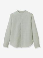 Hemd met mao-kraag voor jongens saliegroen