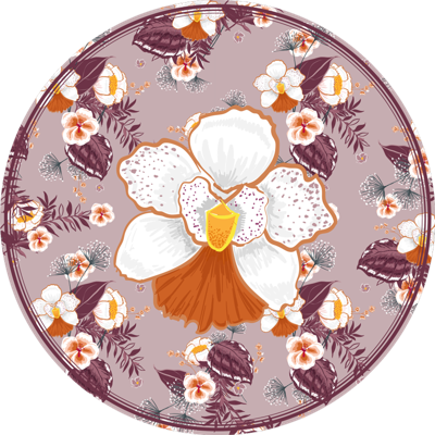 Ronde kleurrijke bloem woonkamer kleed