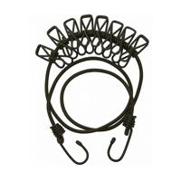 Fostex Camping waslijn van elastiek - met 8 knijpers - 111 cm - uitrekbaar