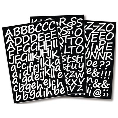 Alfabet letter stickers - A tm Z - wit - herbruikbaar - 3 cm - hobby/DIY
