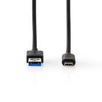 Nedis CCGW61650BK10 USB-kabel 1 m USB 3.2 Gen 2 (3.1 Gen 2) USB A USB C Zwart - thumbnail