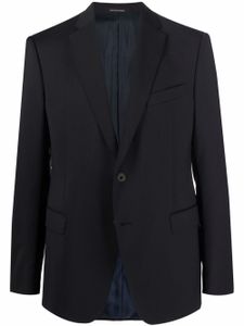 Emporio Armani blazer cintré à simple boutonnage - Noir