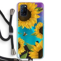 Sunflower and bees: Oppo A72 Transparant Hoesje met koord