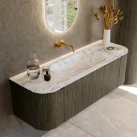 Badmeubel Mondiaz Kurve-Dlux | 140 cm cm | Meubelkleur Shadow | Wastafelkleur Glace | Solid surface | Wasbak midden spoelbak | Zonder kraangat(en) Badmeubel Mondiaz Kurve-Dlux | 140 cm cm | Meubelkleur Shadow | Wastafelkleur Glace | Solid surface | Wasbak midden spoelbak | Zonder kraangat(en)