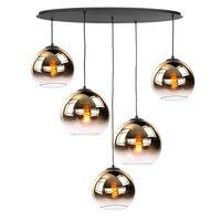 Fantasy ovaal semi gold hanglamp 5 lichts