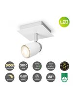 Light depot - LED opbouwspot Gina - 11,5 cm - wit - Outlet - thumbnail