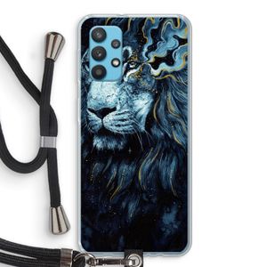 Darkness Lion: Samsung Galaxy A32 4G Transparant Hoesje met koord