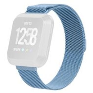 Fitbit Versa 1 / 2 & Lite milanese bandje - Maat: Large - Lichtblauw