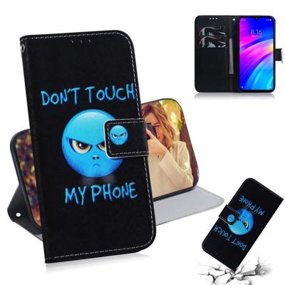 Woede patroon gekleurde tekening horizontale Flip lederen case voor Xiaomi Redmi 7 met houder & card slots & portemonnee