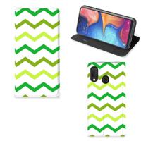 Samsung Galaxy A20e | Hoesje met Magneet | Zigzag Groen