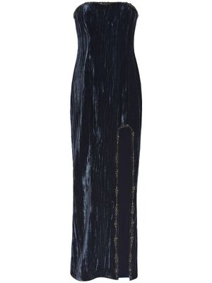 Cinq A Sept robe sans bretelles Eponine en velours - Bleu