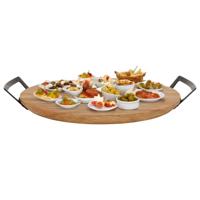 Cosy & Trendy Serveerplank - acacia hout - rond - handvaten - D30 - borrelplank/kaasplank