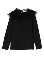 Monnalisa blouse en tulle à breloque cœur - Noir