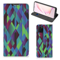 Samsung Galaxy Note 10 Lite Stand Case Abstract Green Blue - thumbnail