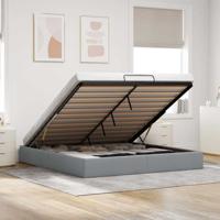 Bedframe zonder matras 180x200 cm stof lichtgrijs
