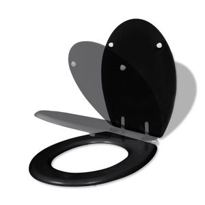 VidaXL Toiletbril soft-close simpel ontwerp mdf zwart
