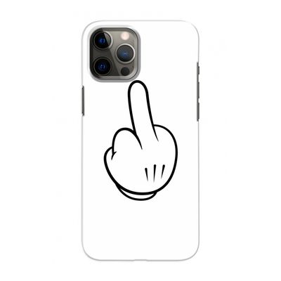 Middle finger white: Volledig geprint iPhone 12 Hoesje