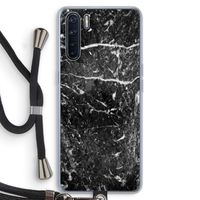 Zwart marmer: Oppo A91 Transparant Hoesje met koord