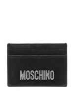 Moschino porte-cartes en cuir à logo - Noir