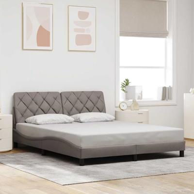 Bedframe zonder matras stof taupe 160x200 cm