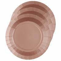 Feest gebaksbordjes - roségoud - 10x - karton - 17 cm - rond - kartonnen feestbordjes Feest gebaksbordjes - roségoud - 10x - karton - 17 cm - rond - kartonnen feestbordjes