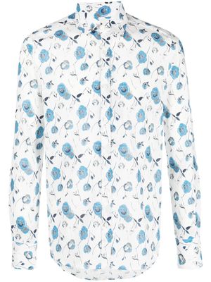 Canali chemise à fleurs - Blanc