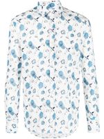 Canali chemise à fleurs - Blanc