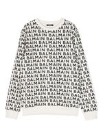 Balmain Kids sweat en coton à logo imprimé - Blanc