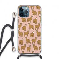 Alpacas: iPhone 13 Pro Max Transparant Hoesje met koord