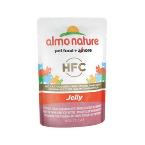 Almo Nature HFC Jelly Kattenvoer - Tonijnfilet en Garnalen - 24 x 55 gr