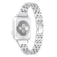 Kleurrijke Diamond RVS horlogeband voor Apple Watch serie 5 & 4 44mm/3 & 2 & 1 42mm (zilver)