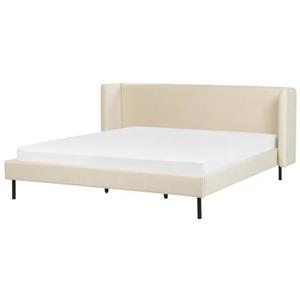 Beliani - ARETTE - Tweepersoonsbed - Beige - 180 x 200 cm - Fluweel