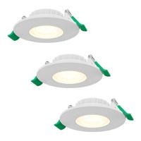 Set van 3 Prado dimbare LED Inbouwspots - 6 watt 570 lumen - CCT instelbare lichtkleur 2700K/4000K/6000K - Lage inbouwdiepte 25 mm - Rond - IP44 voor binnen en buiten - Wit