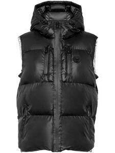 Plein Sport gilet matelassé à logo imprimé - Noir