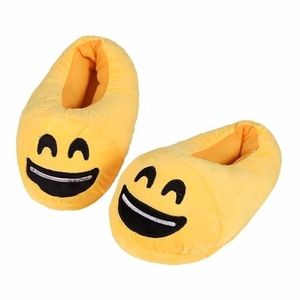 Pluche emoticon kindersloffen lach