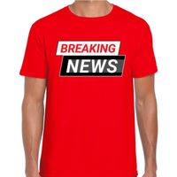 Breaking News t-shirt rood voor heren - thumbnail