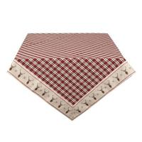 Clayre & Eef Tafelkleed 130x180 cm Rood Beige Katoen Rechthoek Ruit