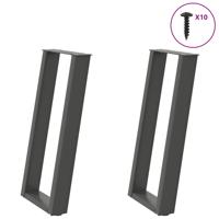 Console tafelpoten 2st U-vormig 28x(72-73)cm staal antraciet Console tafelpoten 2st U-vormig 28x(72-73)cm staal antraciet