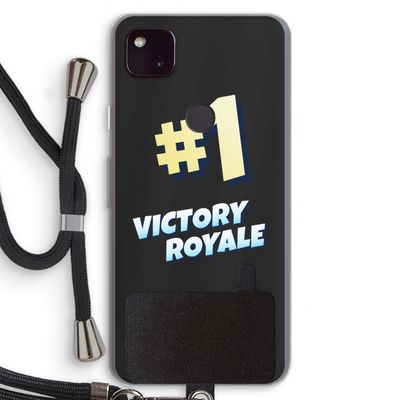 Victory Royale: Pixel 4a 5G Transparant Hoesje met koord