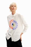 Geometrisch T-shirt viscose - WHITE - S