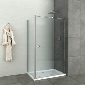 Badstuber Flat schuif douchecabine 100x90cm 8mm glas anti-kalk