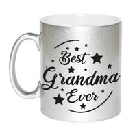 Best Grandma Ever cadeau mok / beker zilverglanzend 330 ml   -