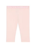 Dolce & Gabbana Kids legging en coton à taille à logo - Rose